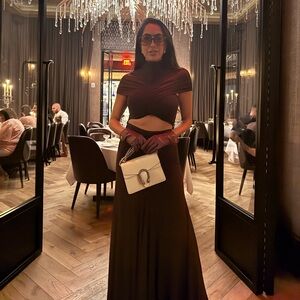 Elegant Brown Maxi Dress with Cutout Detail